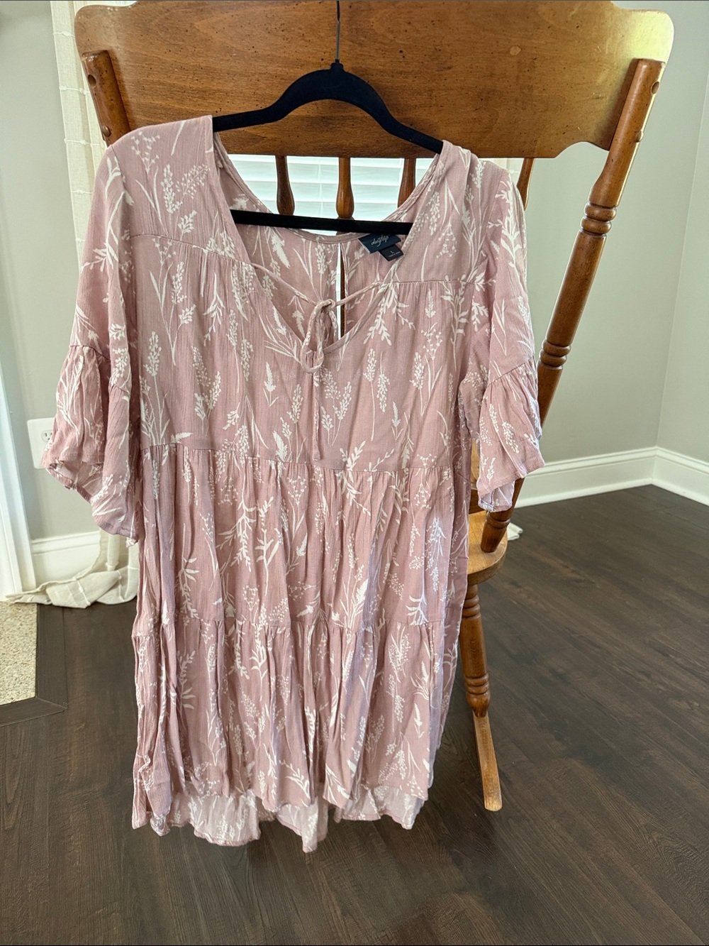 Daytrip Dusty Rose Floral Tie-Front top